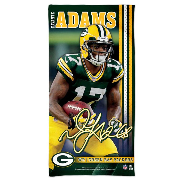 Toalla de playa Spectra de los Green Bay Packers de 30" x 60" de Davante Adams