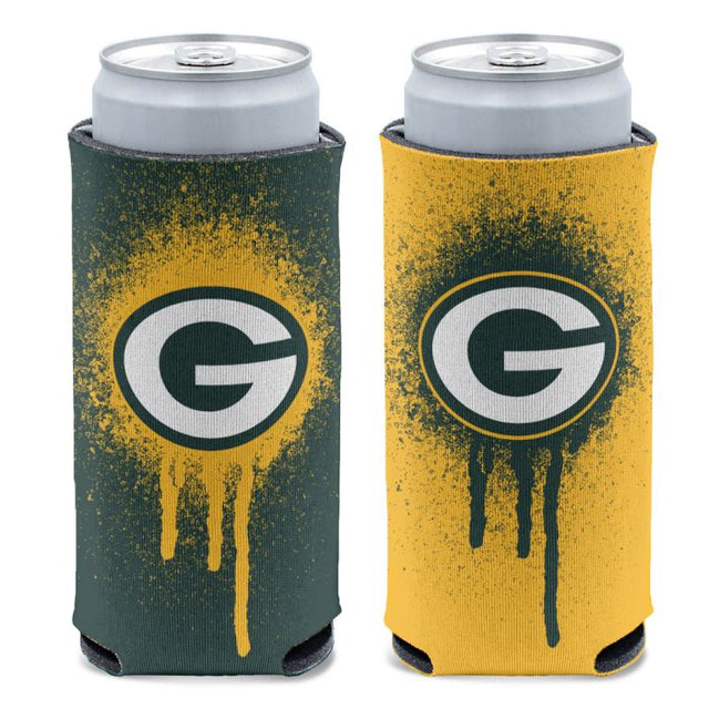 Enfriador de lata delgada de 12 oz con pintura en aerosol de los Green Bay Packers