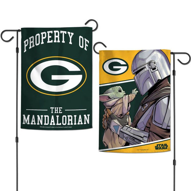 Banderas de jardín de los Green Bay Packers y Star Wars Mandalorian de 2 lados, 12,5" x 18"