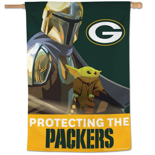 Bandera vertical de los Green Bay Packers / Star Wars Mandalorian de 28" x 40"