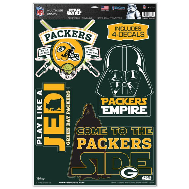 Calcomanía multiusos de Star Wars de Green Bay Packers, 11 x 17 pulgadas