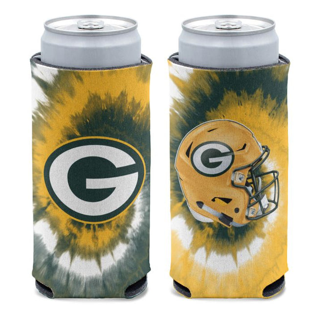 Enfriador de latas delgadas de 12 oz con teñido anudado de los Green Bay Packers