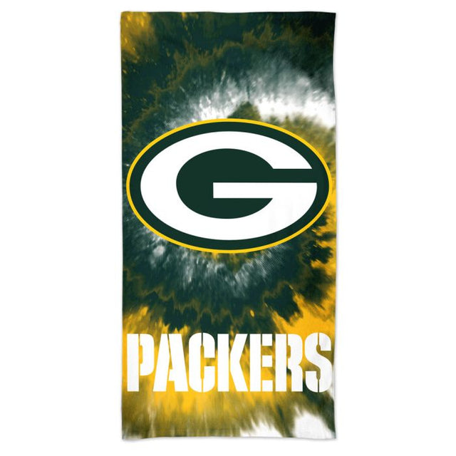 Toalla de playa Spectra con teñido anudado de los Green Bay Packers de 30" x 60"