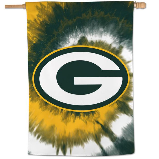 Bandera vertical teñida de los Green Bay Packers de 28" x 40"