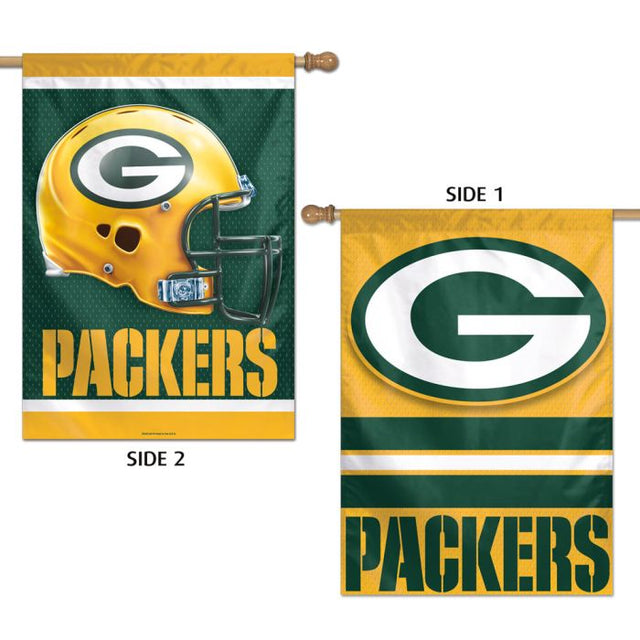 Bandera vertical de los Green Bay Packers de 2 lados, 28" x 40"