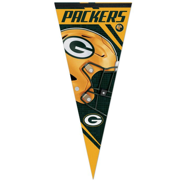 Banderín premium de rayas verticales de los Green Bay Packers de 17" x 40"