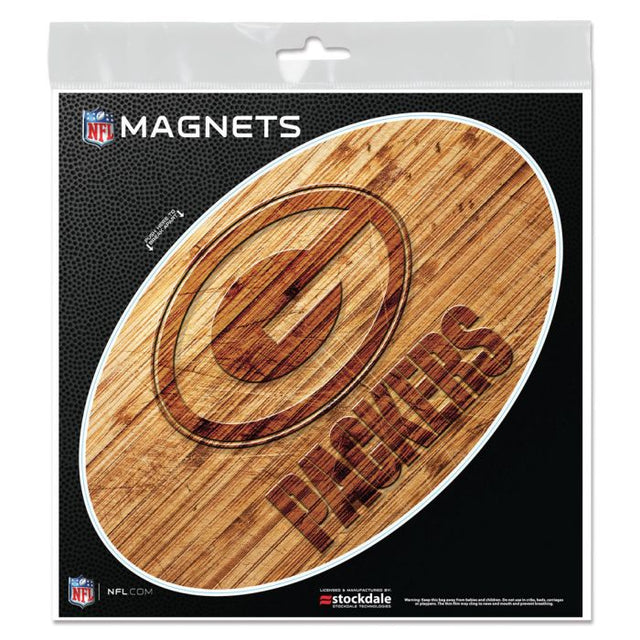 Imanes de madera para exteriores de los Green Bay Packers, 6" x 6"