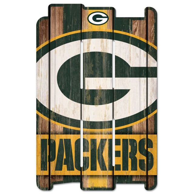 Letrero de madera para cerca de los Green Bay Packers