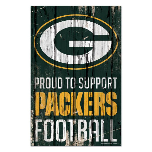 Letrero de madera de los Green Bay Packers, 11" x 17", 1/4" de grosor