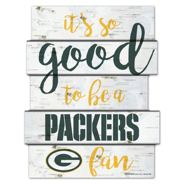 Letrero de madera de los Green Bay Packers de 11" x 14"