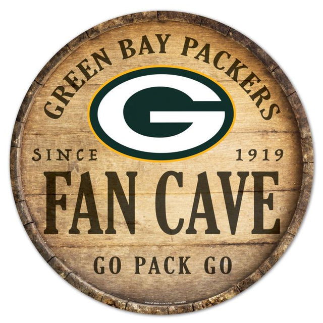 Letrero de madera de los Green Bay Packers, 14" redondo