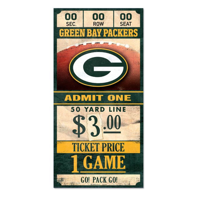 Letrero de madera de los Green Bay Packers, 6 x 12, 3/8" de grosor