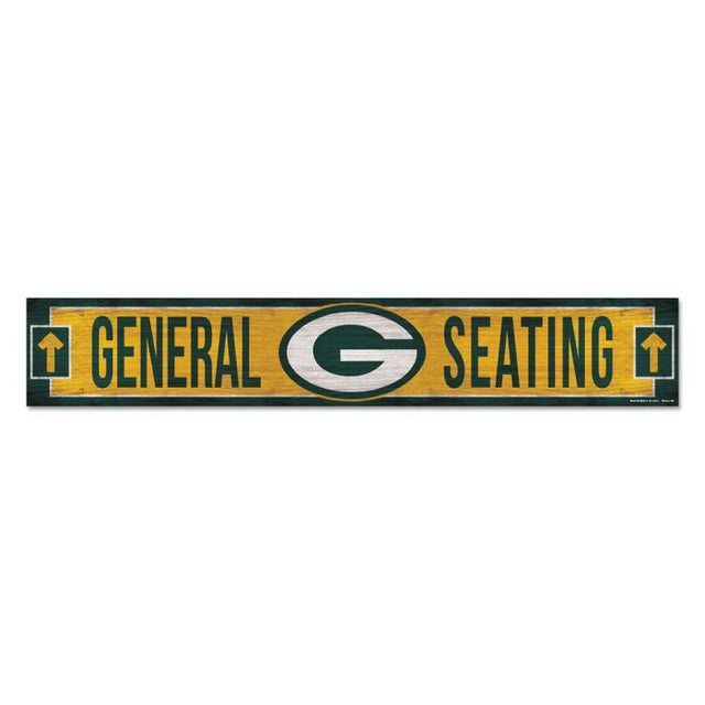 Letrero de madera de los Green Bay Packers, 6" x 36", 3/8" de grosor