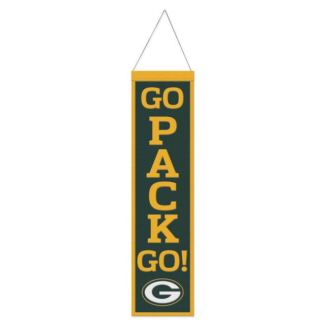 Bandera de lana de los Green Bay Packers de 8" x 32"