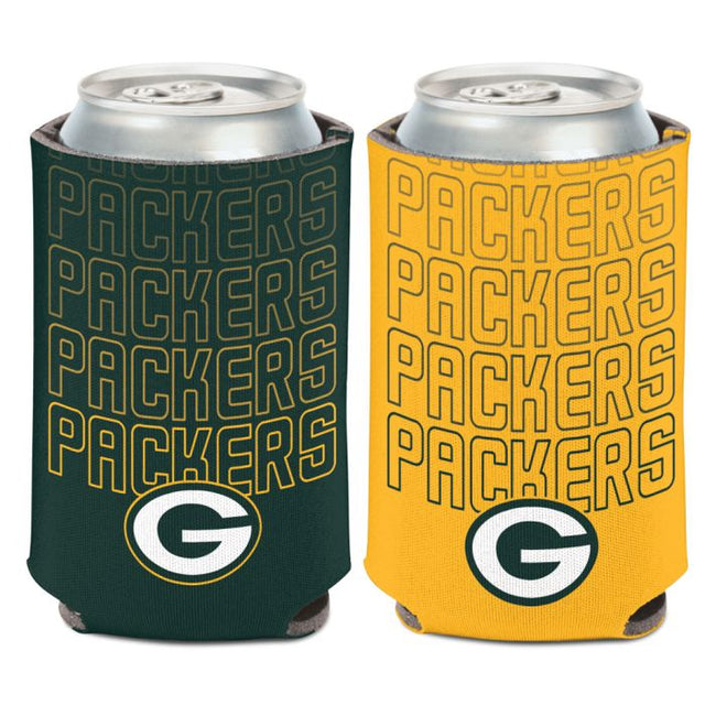 Enfriador de lata con cascada de palabras de Green Bay Packers, 12 oz.