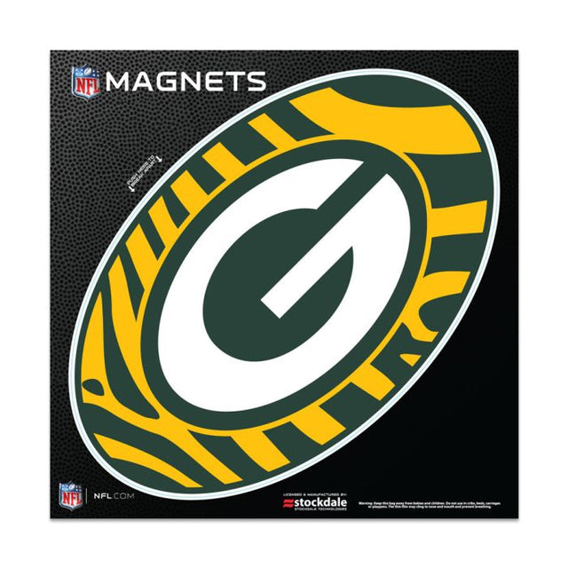 Imanes para exteriores ZEBRA de los Green Bay Packers de 6" x 6"