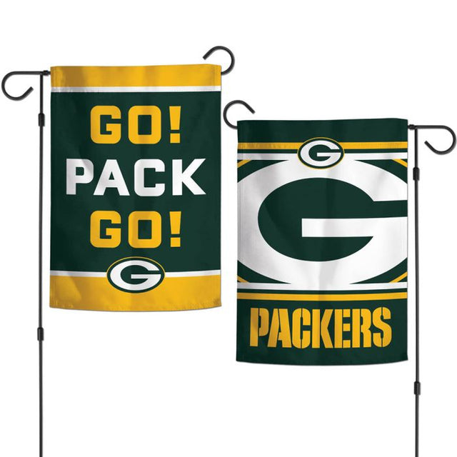 Banderas de jardín con el lema de los Green Bay Packers, de 2 lados, 12,5" x 18"