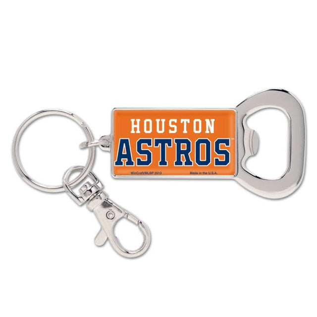 Llavero rectangular con abrebotellas de los Houston Astros