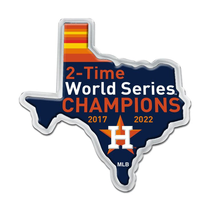 Emblema de metal cromado abovedado de los Houston Astros