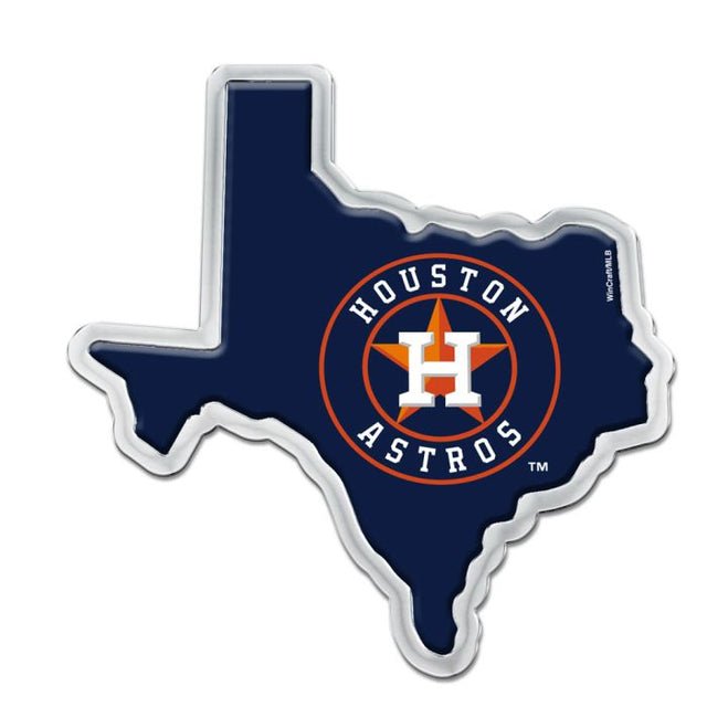 Emblema de metal cromado abovedado de los Houston Astros