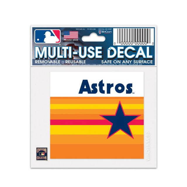 Calcomanía multiusos de los Houston Astros y Cooperstown, 3 x 4 pulgadas