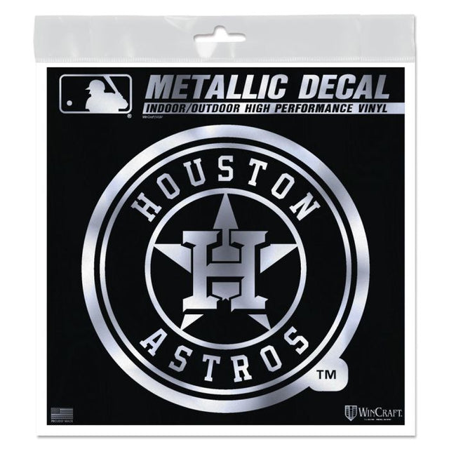 Calcomanía metálica de los Houston Astros de 6" x 6"