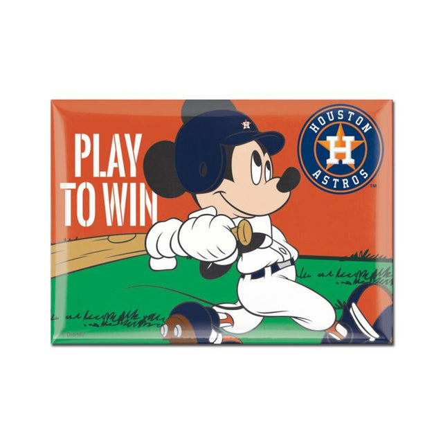 Imán de metal de los Houston Astros y Disney de 2,5" x 3,5"