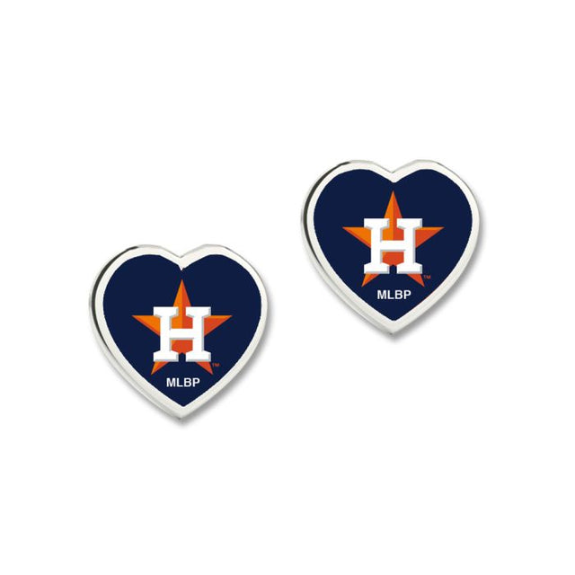 Pendientes de los Houston Astros con corazón en 3D