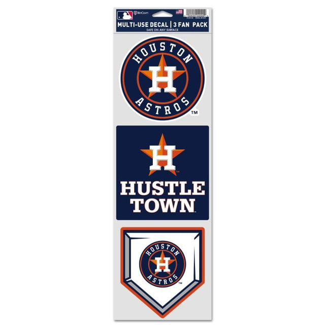 Calcomanías para fanáticos de los Houston Astros de 3,75" x 12"