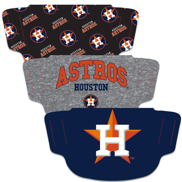 Paquete de 3 mascarillas faciales para fanáticos de los Houston Astros