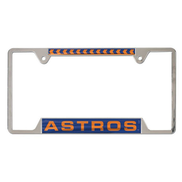 Marco de placa de licencia de metal con incrustaciones de los Houston Astros, 4 pestañas