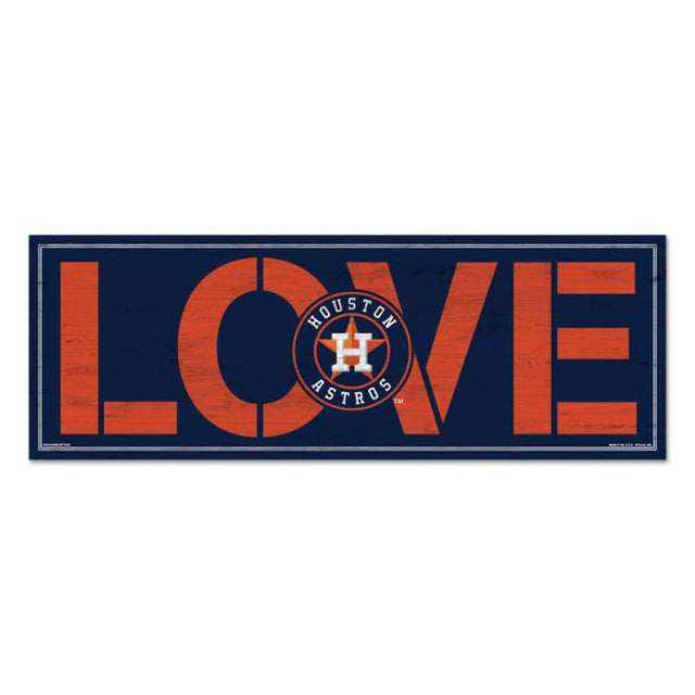 Letrero de madera con la palabra LOVE de los Houston Astros, 8" x 23", 1/4" de grosor