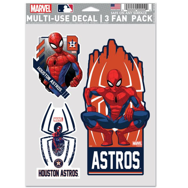 Paquete multiusos para 3 fanáticos de los Houston Astros/Marvel (c) 2021