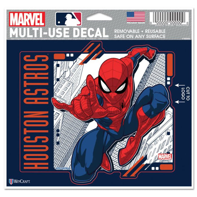 Calcomanía multiusos de los Houston Astros/Marvel (c) 2021 MARVEL: cortada según el logotipo, 5" x 6"