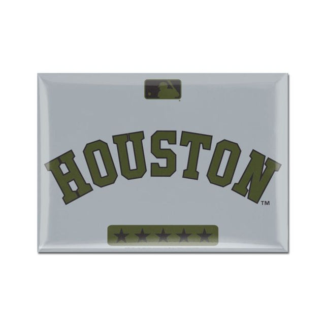 Imán de metal de los Astros de Houston de 2,5" x 3,5"