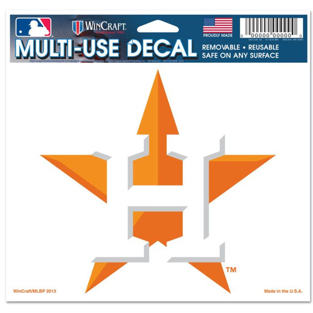 Houston Astros Multi-Use Decal -Clear Bckrgd 5" x 6"