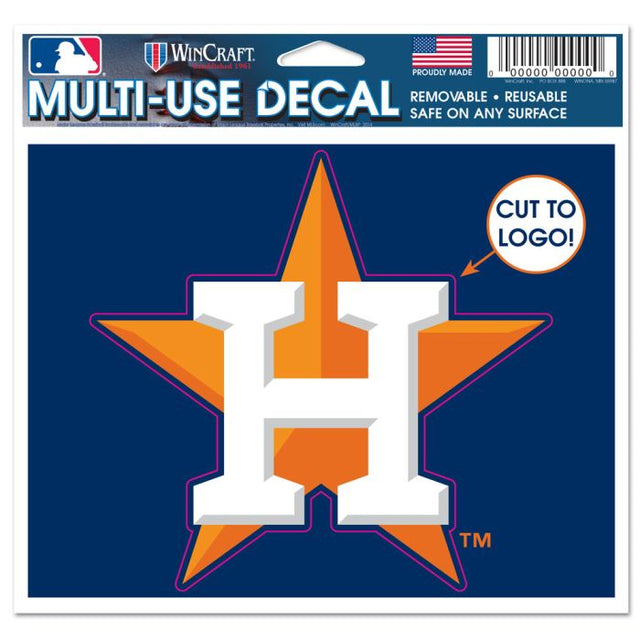 Calcomanía multiusos de los Houston Astros: cortada con el logotipo de 5" x 6"