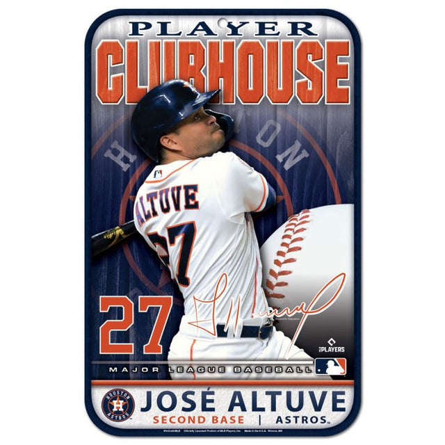 Houston Astros Plastic Sign 11" x 17" Jose Altuve