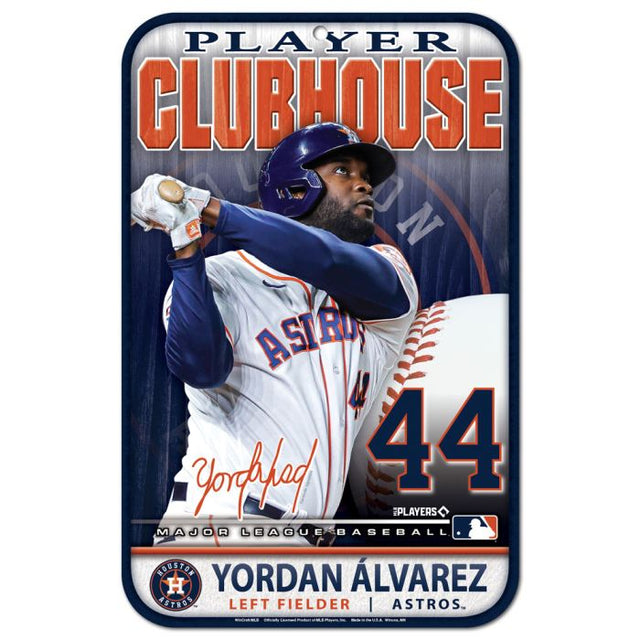 Letrero de plástico de los Houston Astros de 11" x 17" de Yordan Alvarez