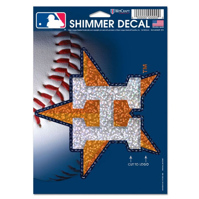 Houston Astros Shimmer Decals 5" x 7"