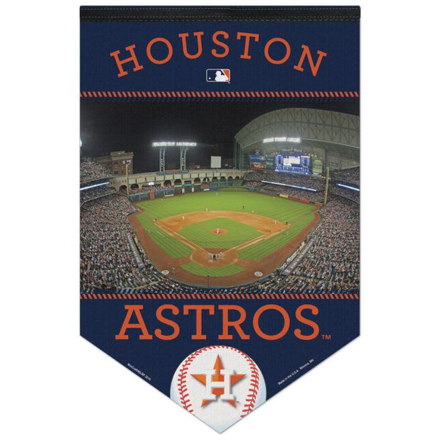 Banner de fieltro premium de los Houston Astros/Estadio de 17" x 26"