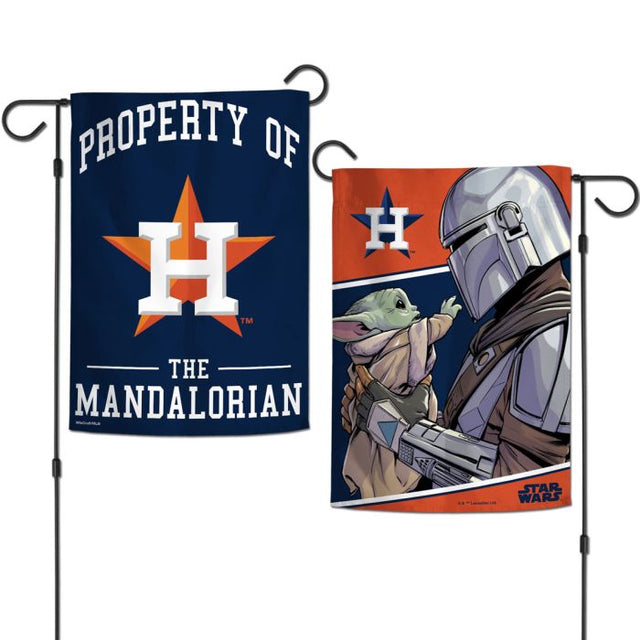 Banderas de jardín de los Houston Astros y Star Wars Mandalorian de 2 lados, 12,5" x 18"