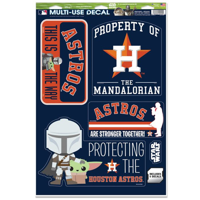 Calcomanía multiusos de los Houston Astros y Star Wars Mandalorian de 11" x 17"