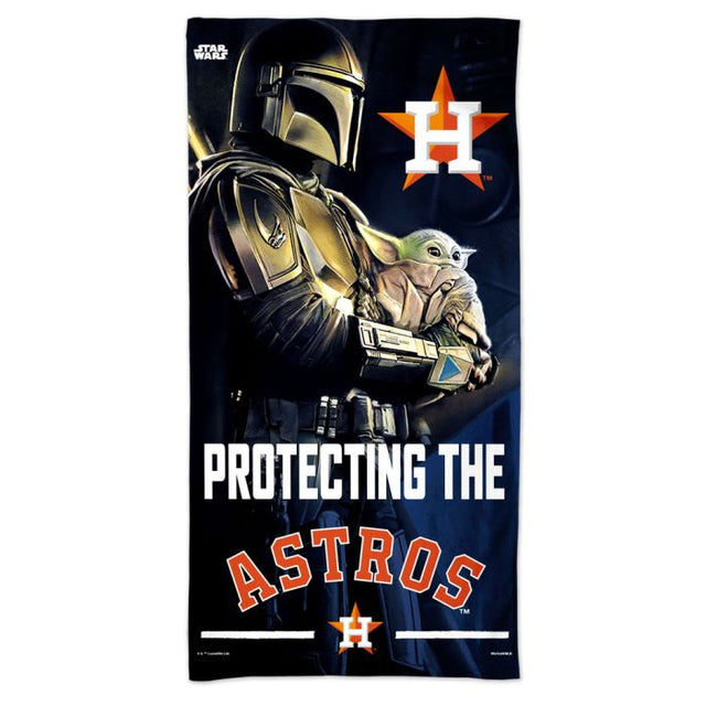 Toalla de playa Spectra de los Houston Astros y Star Wars Mandalorian de 30 x 60 pulgadas