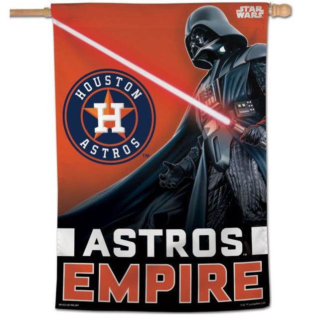 Bandera vertical de los Astros de Houston y Star Wars de Vader, 28" x 40"