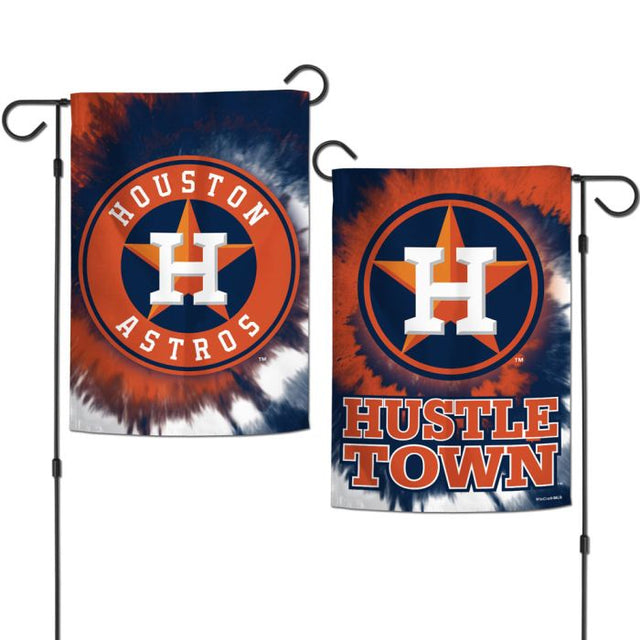 Banderas de jardín teñidas con motivos de los Houston Astros, de 2 lados, 12,5" x 18"