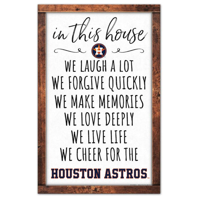 Letrero de madera de los Houston Astros de 11" x 17" y 1/4" de grosor