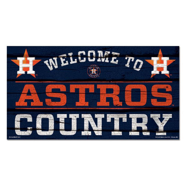 Houston Astros Wood Sign 13"x24" 1/4" thick