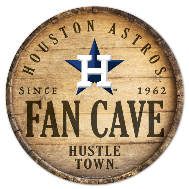 Houston Astros Wood Sign 14" Rnd