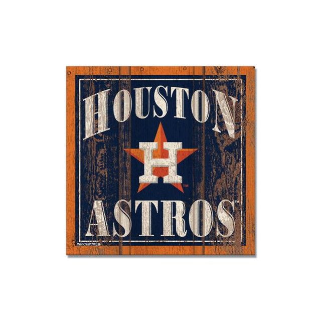 Houston Astros Wooden Magnet 3" X 3"